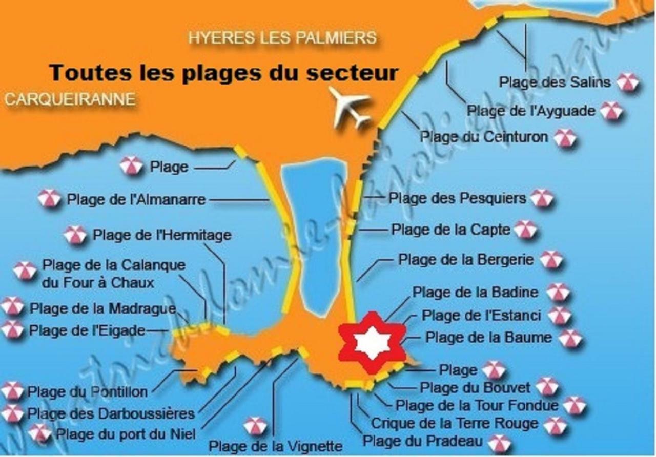 Magnifique Parc De La Presqu'Ile Avec Piscine Et Plage Face A Porquerolles ! Hyères Kültér fotó